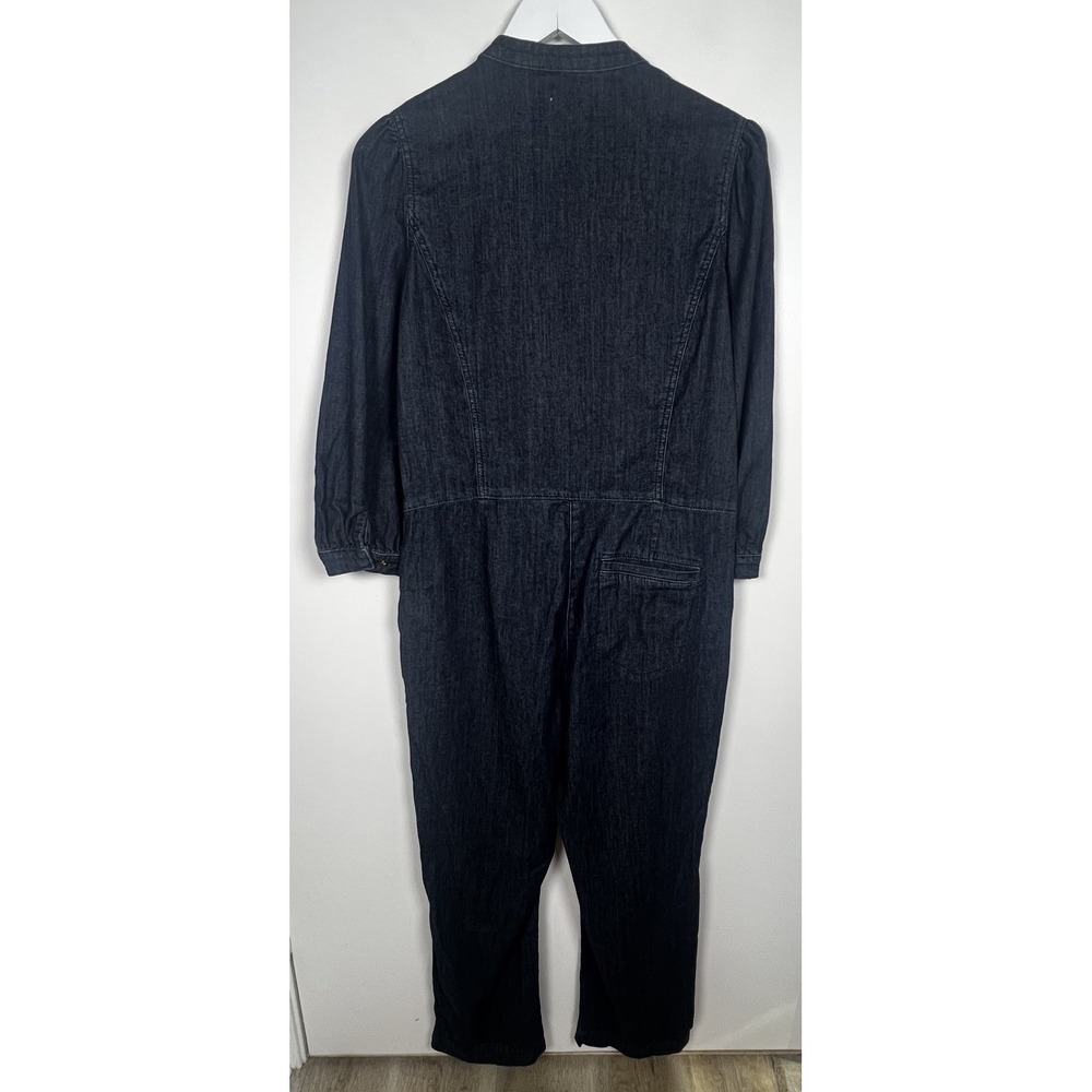 Faherty Charlotte Denim Jumpsuit Dark Wash Size Medium NWOT **Missing Belt** - Picture 4 of 15